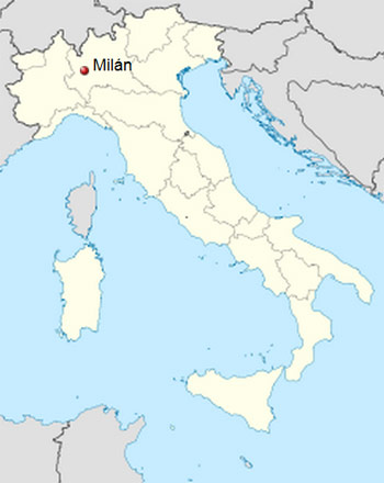 Localizacin dentro de Italia de Miln (Milano)