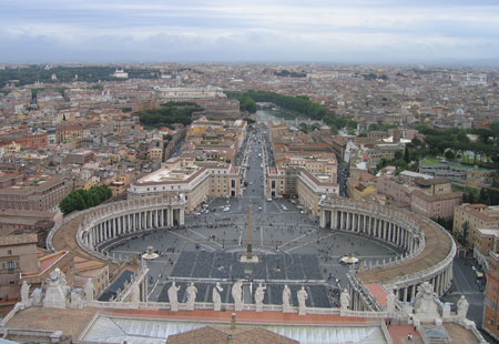 Plaza de San Pedro del Vaticano - Vista desde la cpula de Miguel ngel