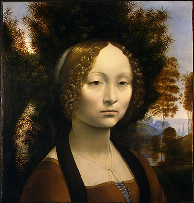 Retrato de Ginebra de Benci de Leonardo da Vinci (nica obra de este en EEUU)